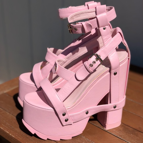 YRU Shoes - YRU Nightcall Pink platform heels